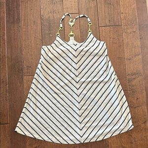 JB by Julie Brown Black and Cream Striped Mini Dress